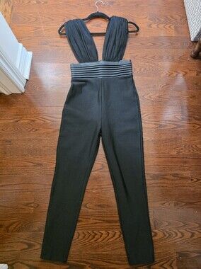 Fashion Nova Black High-Rib Waist Trousers